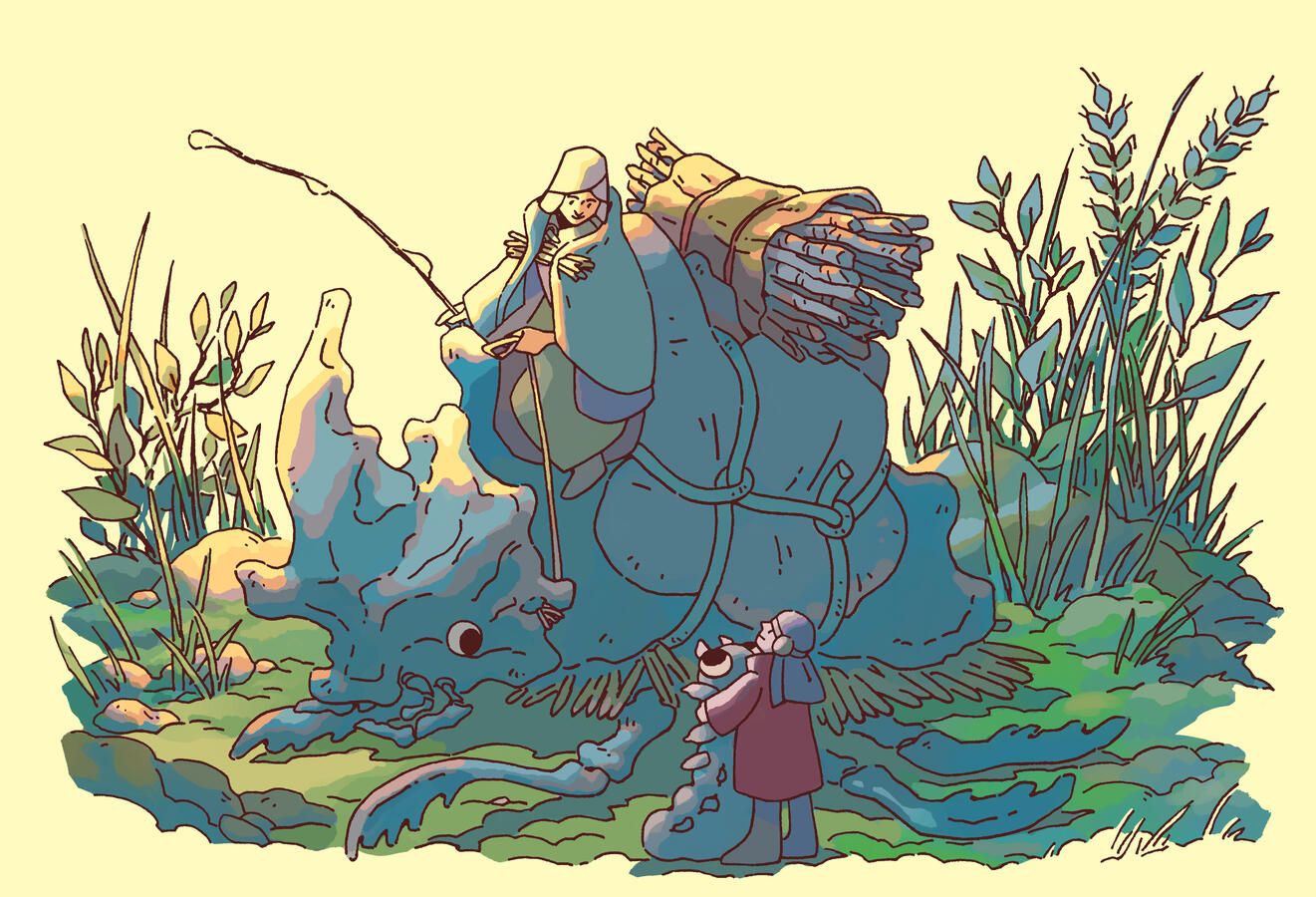 beetle carrier - original story illustration done in procreate